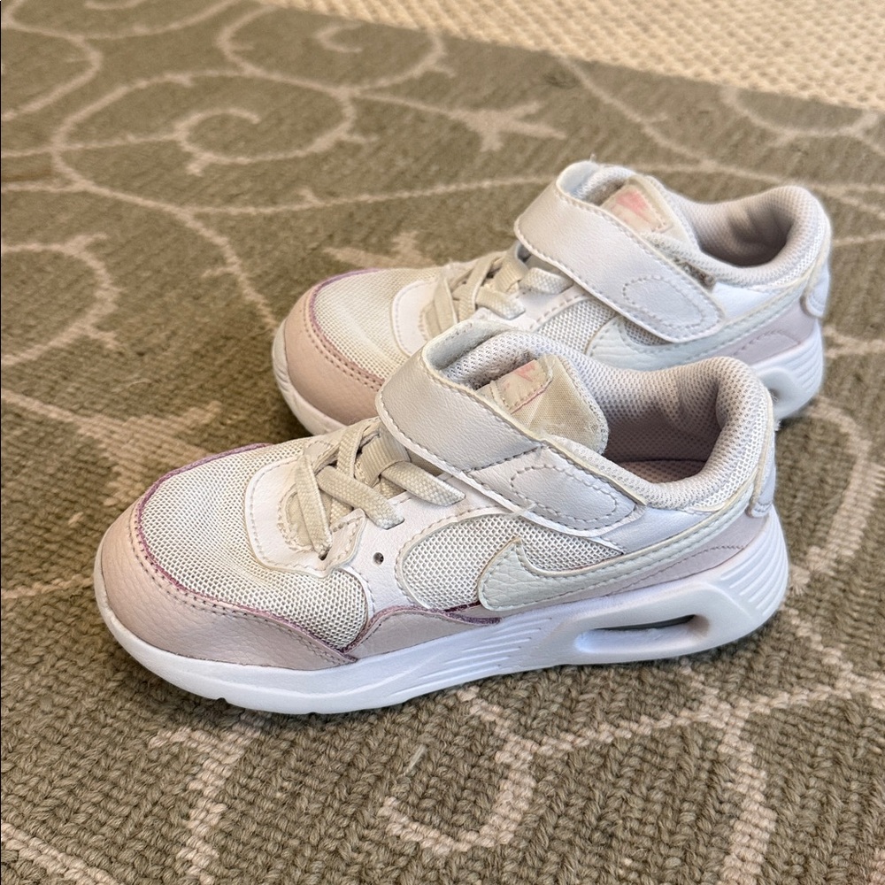Nike White and Pink Kids' Sneakers 10